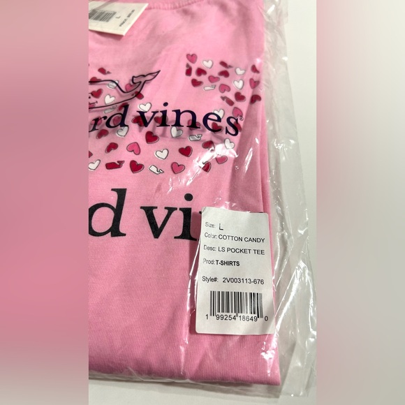 NWT Vineyard Vines Women’s Hearts Cotton Candy Long Sleeve Tee - Picture 6 of 7